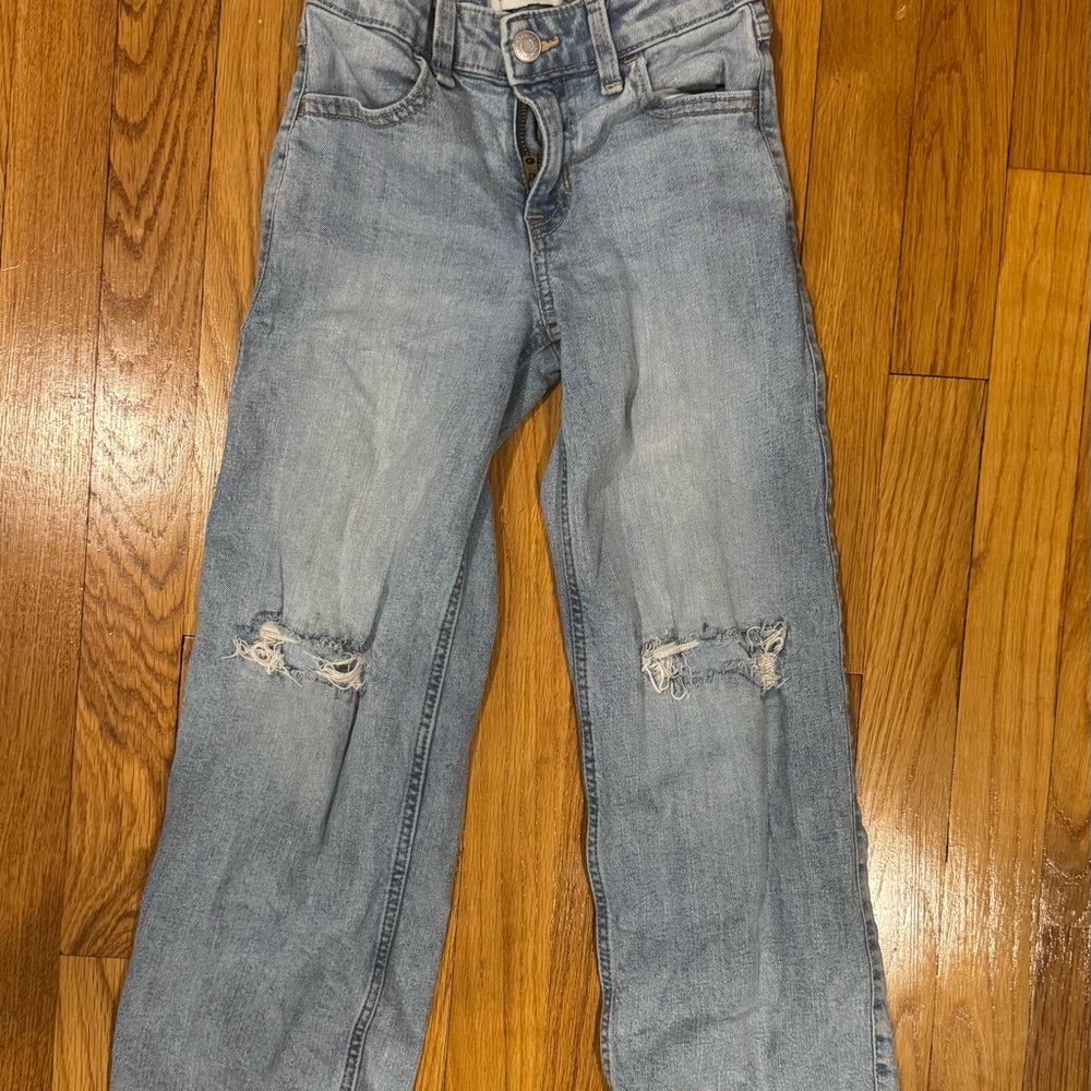 Abercrombie Kids Distressed Wide Leg Jeans 5/6 Long